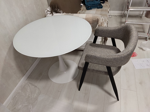 Стеклянный стол Tulip 90 black glass фото покупателя 45