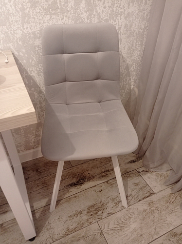 Стул на металлокаркасе Чилли К светло-серый велюр / черный каркас фото покупателя 17