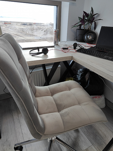 Компьютерное кресло Квадро бежевый / черный фото покупателя 4