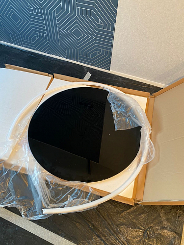 Стеклянный стол Tulip 90 black glass фото покупателя 15