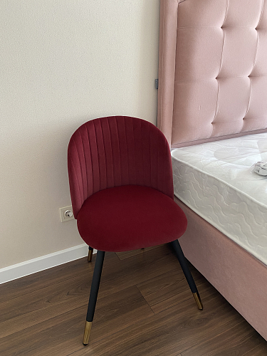 Стул на металлокаркасе Gabi 1 light purple / black / gold фото покупателя 272