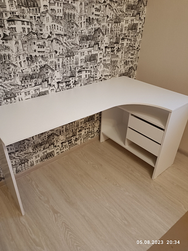 Письменный стол СПм-25 левый белый  - Уцененный экземпляр фото покупателя 24