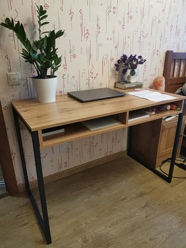 Письменный стол Леон Лофт дуб делано светлый / белый матовый фото покупателя 103