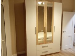 Шкаф четырехдверный Амальтея дуб сонома / белый глянец фото покупателя 6