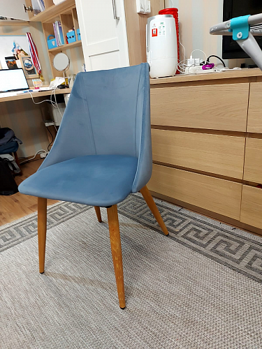 Стул на металлокаркасе Morgan light blue / black фото покупателя 20