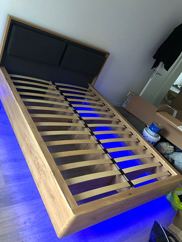 Двуспальная кровать Клауд 160х200 парящая дуб крафт золотой / антрацит фото покупателя 153