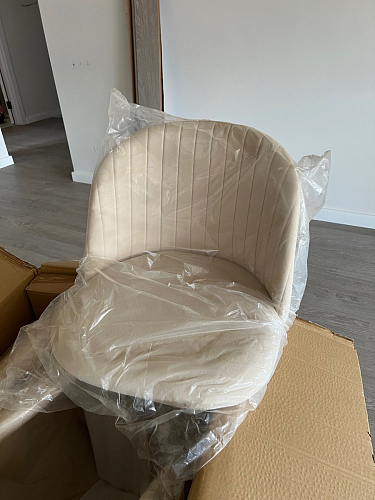 Стул на металлокаркасе Gabi 1 light blue / black / gold фото покупателя 343