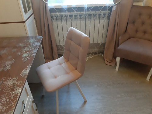 Стул на металлокаркасе Чилли синяя ткань / белый фото покупателя 1447