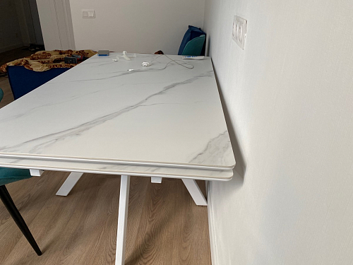 Керамический стол Вилли 140(200)х80 carmen light grey / черный фото покупателя 66