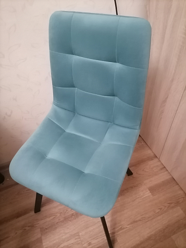 Стул на металлокаркасе Чилли К светло-серый велюр / черный каркас фото покупателя 1332