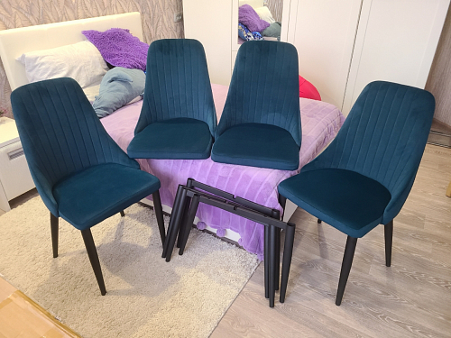 Стул на металлокаркасе Kora beige / black фото покупателя 355