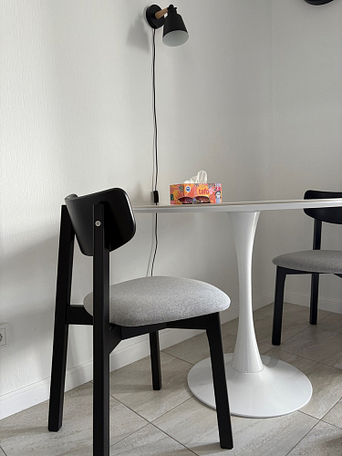 Стол Тулип 90х73 дуб вотан / белый  - Уцененный экземпляр фото покупателя 84