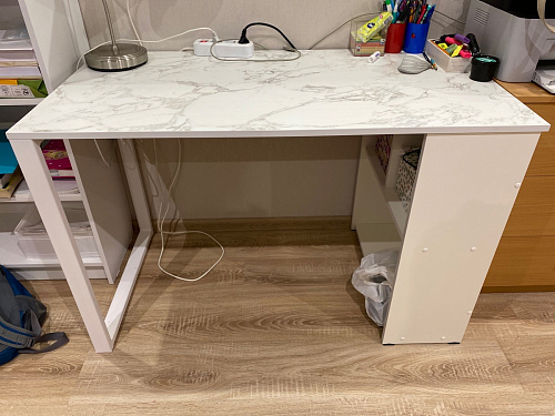 Письменный стол Битти Лофт 116х60х75 дуб вотан / белый матовый фото покупателя 4