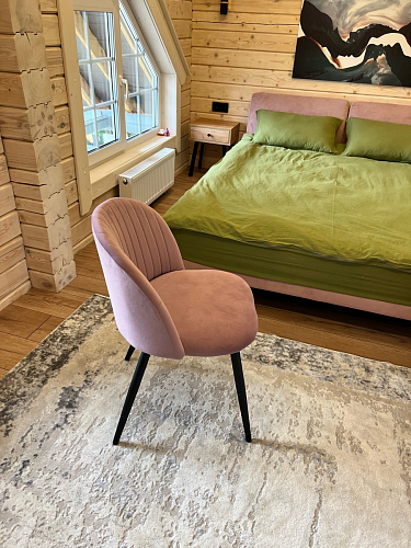 Стул на металлокаркасе Gabi 1 light blue / black / gold фото покупателя 181