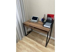 Письменный стол Леон Лофт дуб делано темный / черный матовый фото покупателя 143