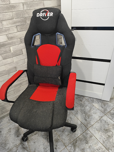 Компьютерное кресло Driver/Драйвер кожзам черный / ткань черный фото покупателя 86