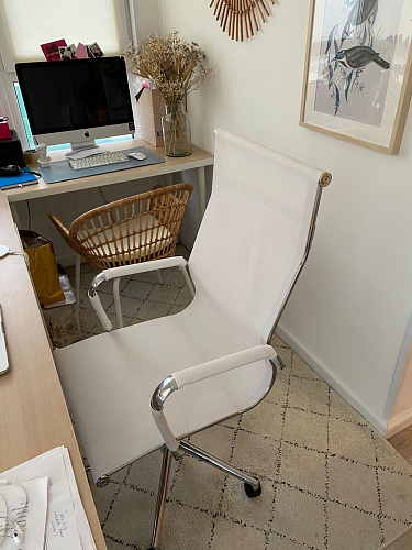 Компьютерное кресло Reus белая сетка / хром фото покупателя 35