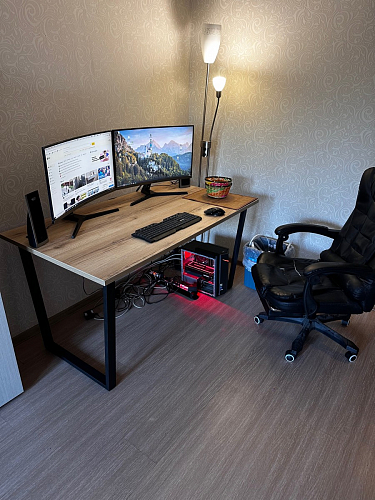 Деревянный стол Лота Лофт 120x75 дуб крафт табачный / черный матовый фото покупателя 216