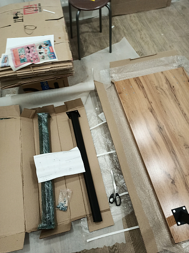 Стол Тринити Лофт 120 32 мм бетон / черный матовый фото покупателя 54