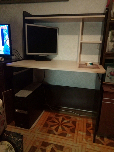 Компьютерный стол Грета-1 ясень шимо / дуб сонома фото покупателя 4