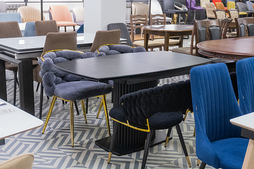 Керамический стол Фестер 140(180)х80 черный мрамор shakespeare black / черный из шоурума 3