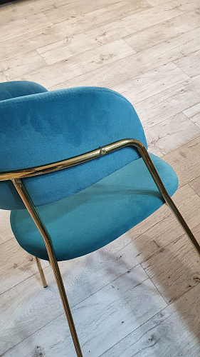 Стул на металлокаркасе Kamelia голубой / голубой / золотой фото покупателя 15