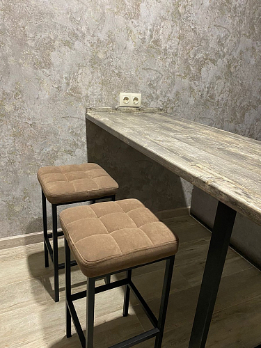 Барный стул Лофт ткань канди грей / черный матовый фото покупателя 205