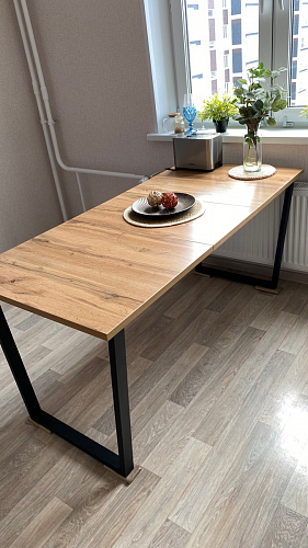 Деревянный стол Лота Лофт 140х80 дуб крафт табачный / черный матовый фото покупателя 109