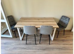 Деревянный стол Лота Лофт 120(160)х75 черный матовый / бетон светлый фото покупателя 983