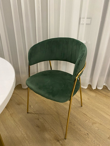 Стул на металлокаркасе Kamelia голубой / голубой / золотой фото покупателя 18