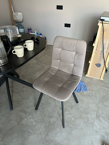 Стул на металлокаркасе Чилли К темно-серый (velutto 32) / черный фото покупателя 279