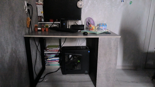 Письменный стол Битти Лофт 116х60х75 дуб вотан / черный матовый фото покупателя 10