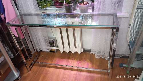 Консоль Детройт 120 стекло smoke / сталь золото фото покупателя 1