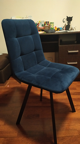 Стул на металлокаркасе Чилли К черный / зеленый фото покупателя 57