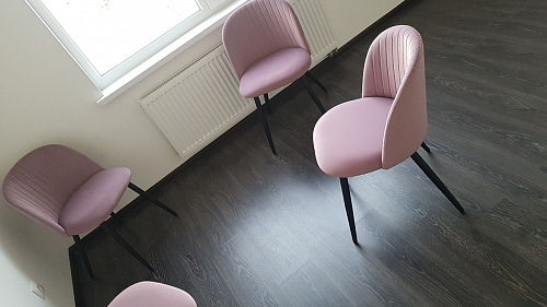 Стул на металлокаркасе Gabi dark beige / black / silver фото покупателя 133