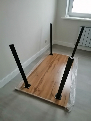 Стол Тринити Лофт 120 32 мм дуб галифакс табако / черный матовый фото покупателя 174