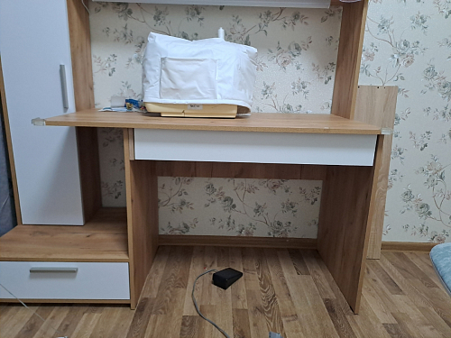 Письменный стол Лайт 03.243 дуб золотой (craft) / белый премиум фото покупателя 134