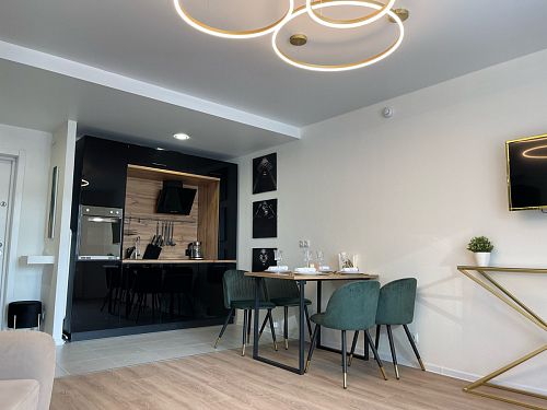 Стул на металлокаркасе Gabi 1 light blue / black / gold фото покупателя 10