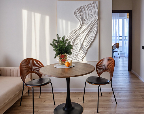 Стол Тулип 90х73 дуб вотан / белый  - Уцененный экземпляр фото покупателя 102