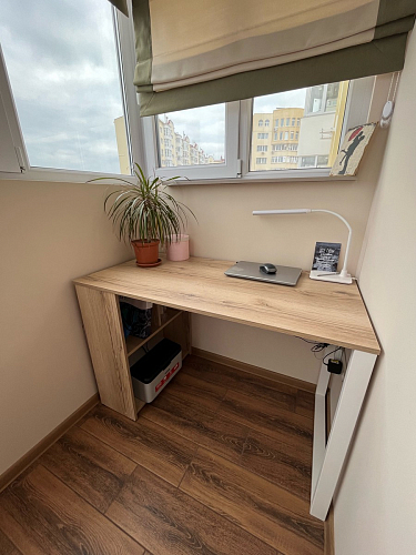 Письменный стол Битти Лофт 116х60х75 дуб вотан / черный матовый фото покупателя 100