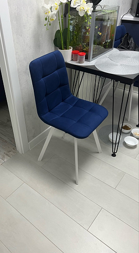 Стул на металлокаркасе Чилли синий / белый фото покупателя 708