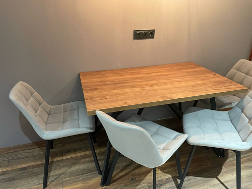 Стул на металлокаркасе Челси бирюзовый / черный фото покупателя 100