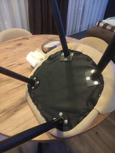 Стул на металлокаркасе Gabi dark beige / black / silver фото покупателя 691