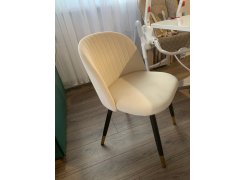 Стул на металлокаркасе Gabi 1 бежевый / черный с серебряными наконечниками фото покупателя 786