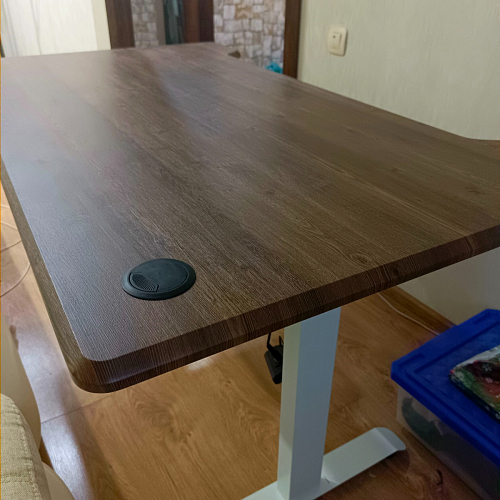 Компьютерный стол Маркос с механизмом подъема 120х75х75 черный / кантри орех фото покупателя 41