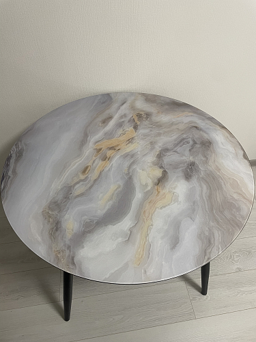 Стеклянный стол Анселм кианит / черный фото покупателя 3