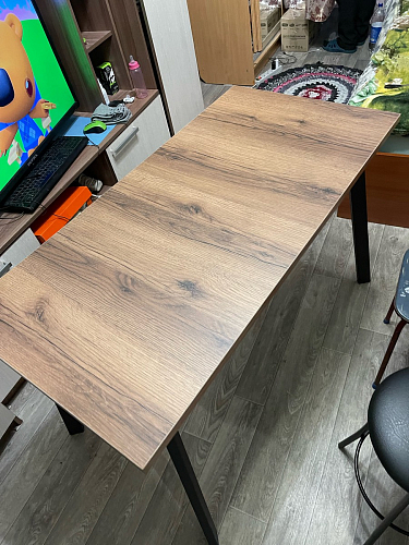 Стол Тринити Лофт 120 32 мм бетон / черный матовый фото покупателя 198