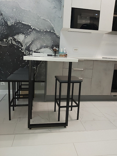 Барный стул Лофт ткань канди грей / черный матовый фото покупателя 169