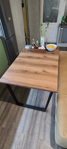 Деревянный стол Лота Лофт 140х80 черный матовый / бетон светлый фото покупателя 348