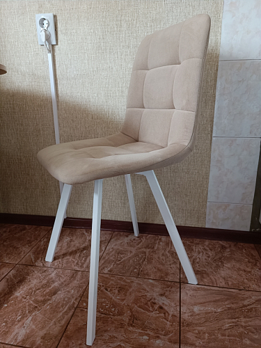 Стул на металлокаркасе Чилли бежевый / белый каркас фото покупателя 1211